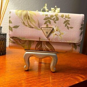 Guess Wallet, light pink with green and white